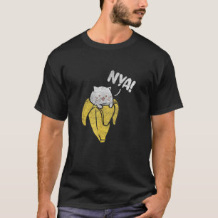 T-shirt Chat Nya Banane Drôle Chaton Animal Kawaii Vintage