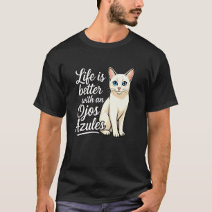 T-shirt Chat Ojos Azules La vie est meilleure Drôle de cha