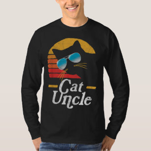 T-shirt Chat Oncle Vintage 80s Style Chat Retro Lunettes d