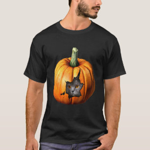 T-shirt Chat orange Ca Hallowen Ca Pumpkin