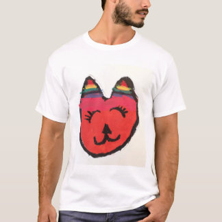 T-shirt chat orange cool