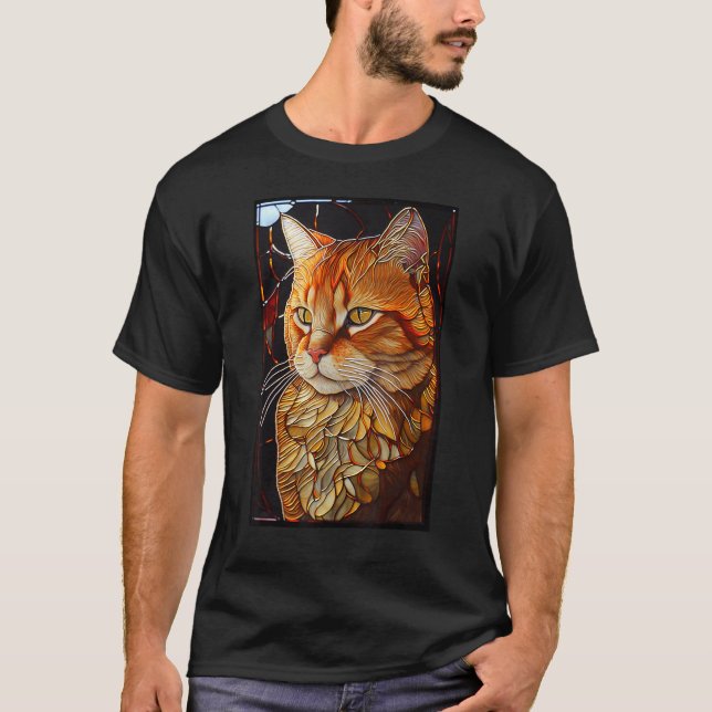T-shirt Chat orange en verre (Devant)