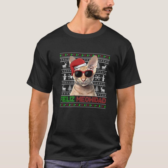 T-shirt Chat oriental Feliz Meowidad Noël drôle (Devant)