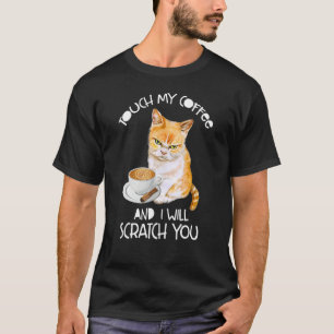 T-shirt Chat Ouch Mon Café Et Je Vais Vous Écraser