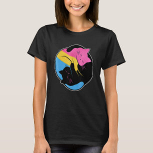 T-shirt Chat Pansexuel Yin Yang Drapeau Pan Pride LGBT Gay