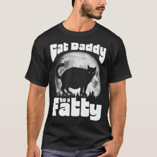 T-shirt Chat papa à un gros ! Drôle Pleine lune Vintage &