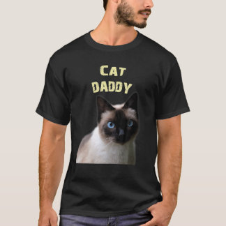 T-shirt Chat Papa Artiste Chat Siamois papa T Chemise