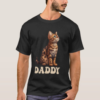 T-shirt Chat Papa Bengal Chat Papa Bengal Père Bengal Chat