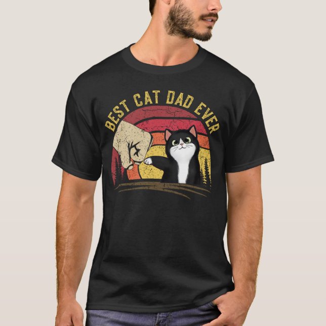 T-shirt Chat Papa Fête du Père Chat Papa Retro Meilleur ch (Devant)