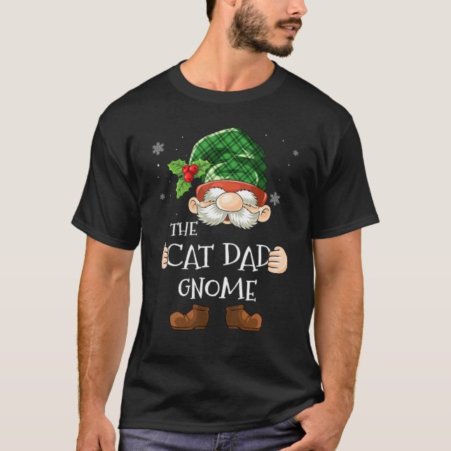 T-shirt Chat Papa Gnome Correspondance Famille Groupe Noël (Devant)