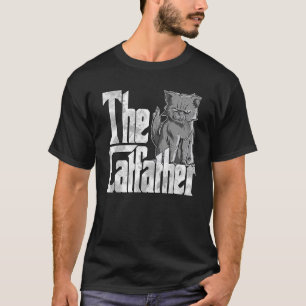 T-shirt Chat Papa Le Catfather Crazy Evil Chat Père Kitty