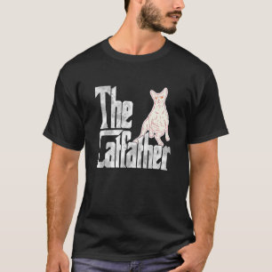 T-shirt Chat Papa Le Catfather Lazy Sphynx Chat Père Kitty