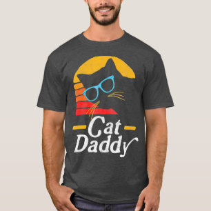 T-shirt Chat Papa Vintage 80 Style Chat Hipster