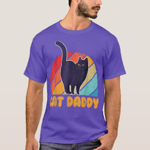 T-shirt Chat Papa Vintage 80 Style Chat Retro Cadeau Cadea