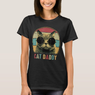 T-shirt Chat Papa Vintage 80 Style Chat Rétro Disques