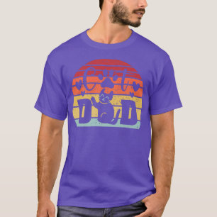 T-shirt Chat Papa Vintage 80s Style Chat Retro Lunettes de