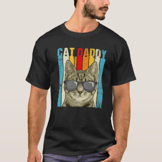 T-shirt Chat Papa Vintage Drôle Amoureux des chats Mignonn
