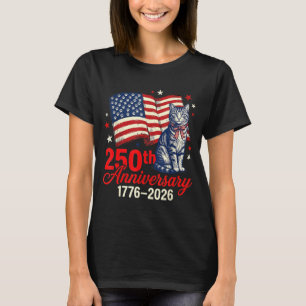 T-shirt chat patriotique 250e anniversaire des États-Unis
