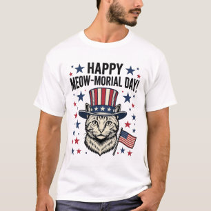 T-shirt Chat patriotique Meow-morial Day Conception vector