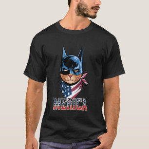 T-shirt Chat patriotique Merica - Amoureux de chats 4 juil