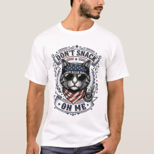 T-shirt Chat Patriotique Vintage Ne Grignote Pas Sur Moi
