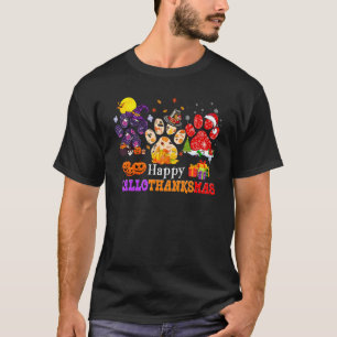 T-shirt Chat Patte Joyeux Hallothanksmas Halloween Thanksg