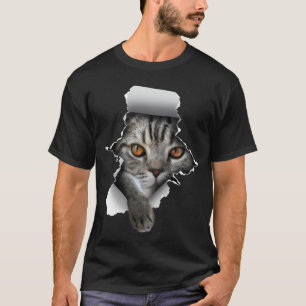 T-shirt Chat Paw Tordu Chat Lady Cute Kitten