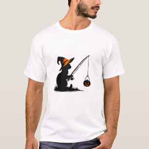 T-shirt Chat pêche citrouille Halloween Costume Chat Amour