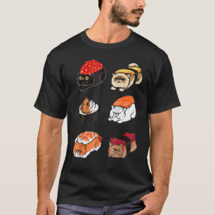 T-shirt Chat persan Sushi par Huebucket