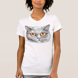T-shirt Chat perse aquarelle
