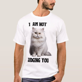 T-shirt Chat perse blanc