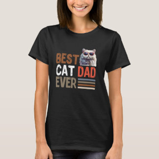 T-shirt Chat Perse MEILLEUR CHAT DAD JAMAIS Vintage Cool H