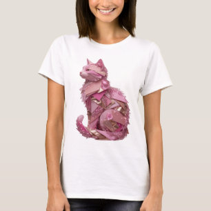T-shirt Chat PINK argenté avec diamants Design personnalis