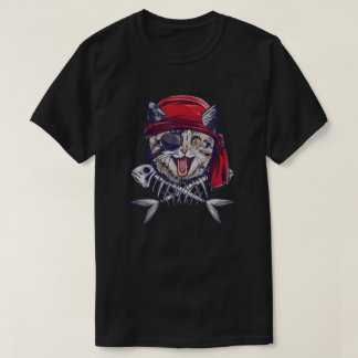 T-shirt Chat Pirate drôle Chat Pirate Cadeau Capitaine Cha