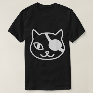 T-shirt Chat pirate minimaliste en dessin linéaire