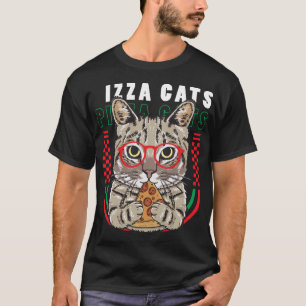 T-shirt Chat Pizza Lunettes de soleil Funny Cute Kitten Am