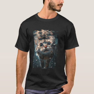 T-shirt Chat Plongeant en Mer