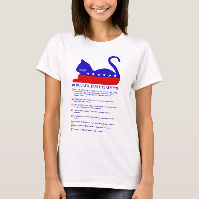 T-shirt Chat politique drôle de plateforme du parti de (Devant)
