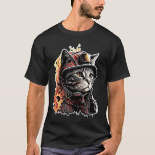 T-shirt Chat pompier Brigade de chats Service des incendie