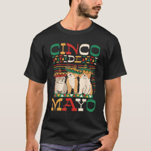 T-shirt Chat portant des chapeaux Cinco De Mayo 5 De Mayo