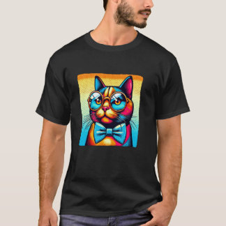 T-shirt Chat portant des lunettes