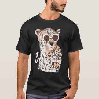 T-shirt Chat Portant des lunettes de soleil Leopard Chat 1