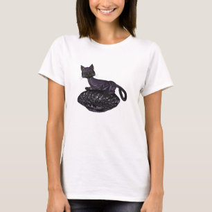 T-shirt Chat pourpre faisant une sieste
