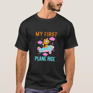 T-shirt Chat Première Fois En Avion Garçons Filles