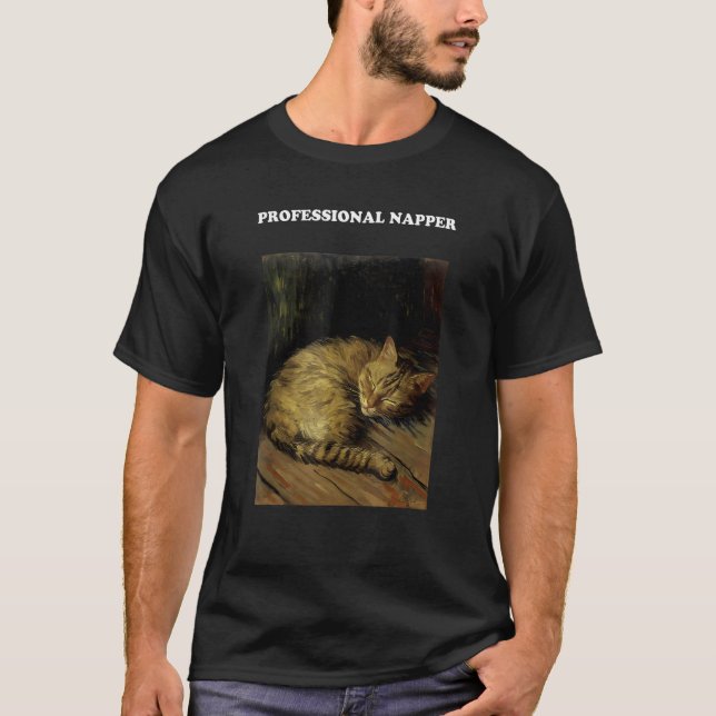 T-shirt Chat professionnel Napper pour chat PapaMaman (Devant)