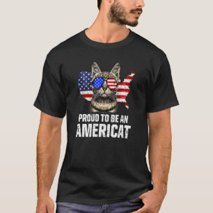 T-shirt Chat Propriétaire Us Drapeau Patriot Sunglass Usa