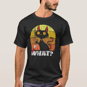 T-shirt Chat Quel Chat Noir Meurtre Chat Avec Couteau