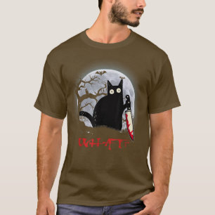 T-shirt Chat Quel Chat Noir Meurtrier Avec Couteau Hallowe
