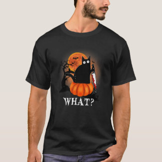 T-shirt Chat Quel Halloween Scary Black Chat Costume Citro