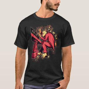 T-shirt Chat qui joue du piano avec des éclaboussures d'ea